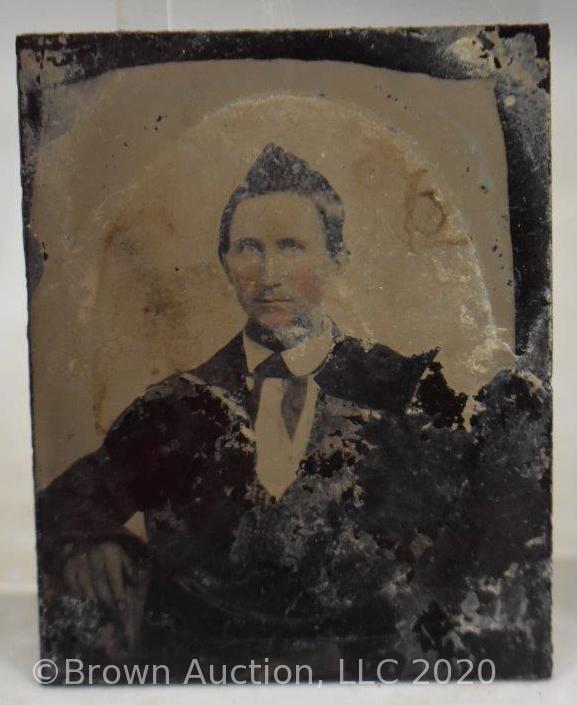 (3) Old tin type pictures and "Father" quote picture