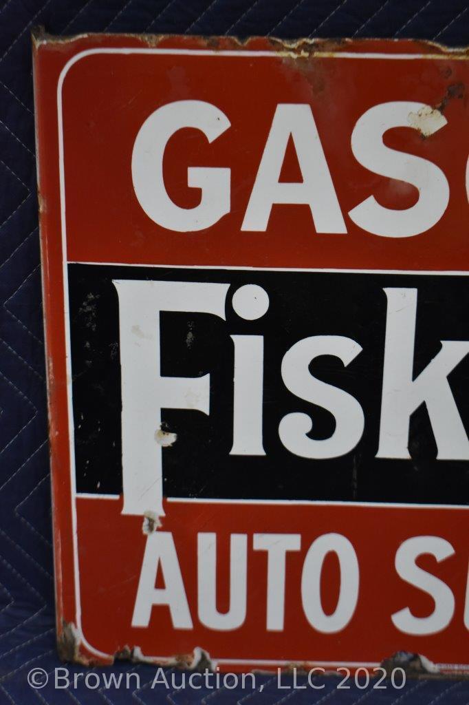 DSP Fisk Tires "Gasoline Auto Supplies" flange sign