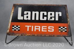 Lancer Tires metal tire stand sign