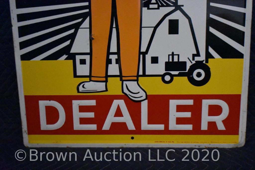 SS metal "Farmers Dealer" seed corn embossed advertising sign