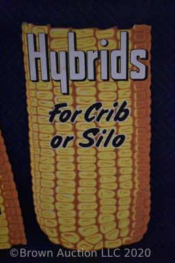 Cardboard "CLF Hybrids/For Crib or Silo" ears of corn signs