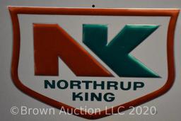 SS metal "Nothrup King Seed Dealer" embossed sign