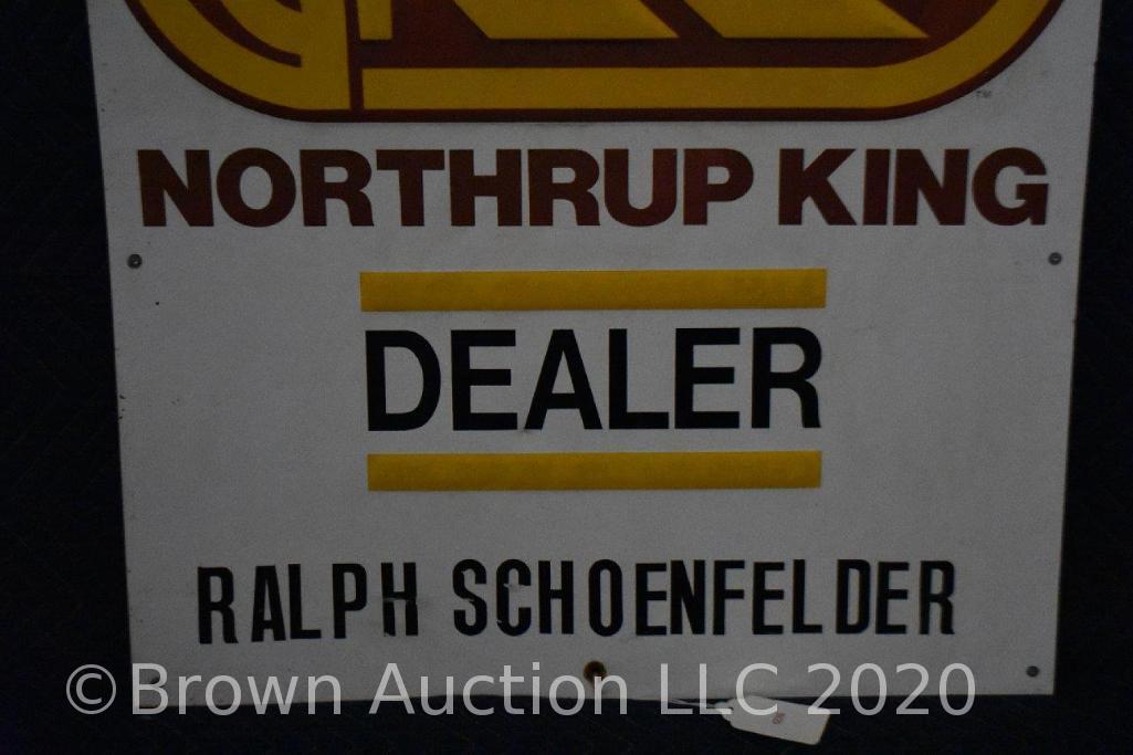 DS metal "Northrup King" embossed sign with dealer name