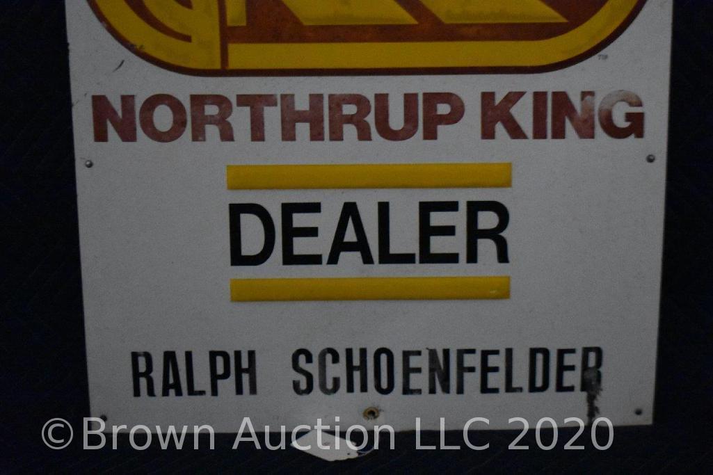DS metal "Northrup King" embossed sign with dealer name
