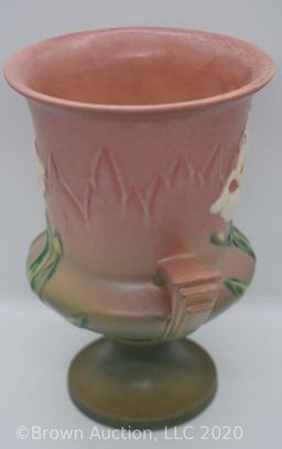 Roseville Iris 923-8" vase, pink