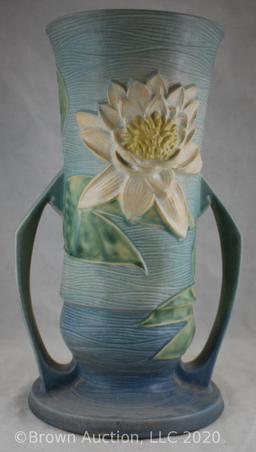 Roseville Water Lily 82-14" vase, blue