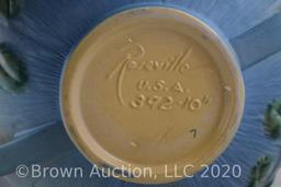 Roseville White Rose 392-10" console bowl, blue