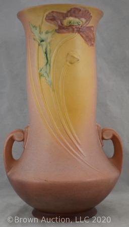 Roseville Poppy 878-15" vase, pink