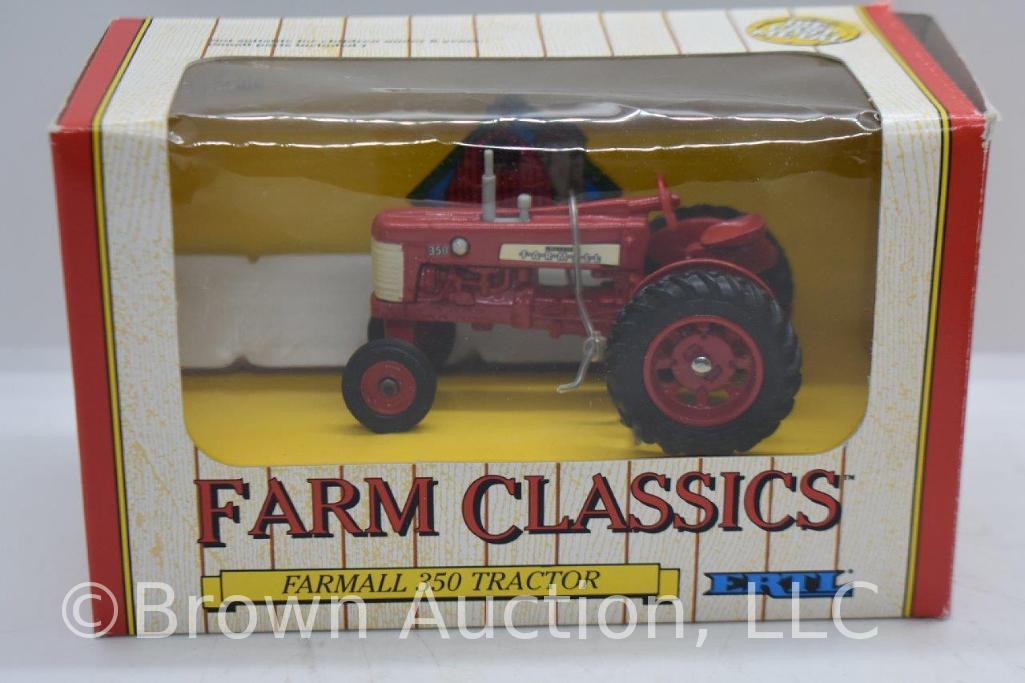 (7) ERTL Farm Classics die-cast Tractors and Implements, all 1:43 scale