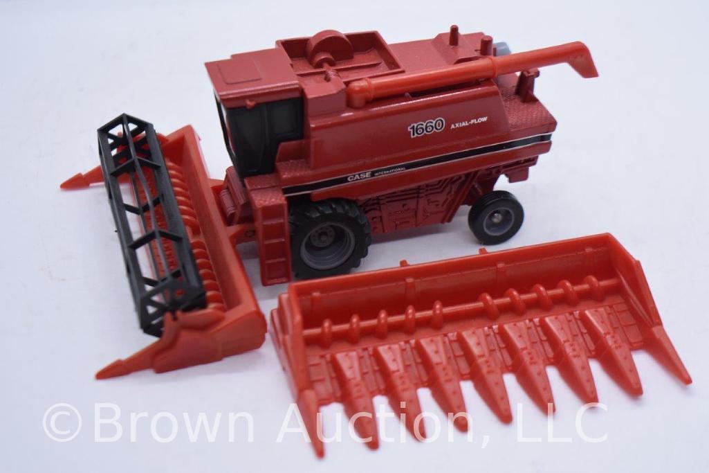 (5) Assorted die-cast Combines, appear to all be either 1:80 or 1:64 scale