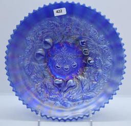 Carnival Three Fruits 9"d plate, cobalt