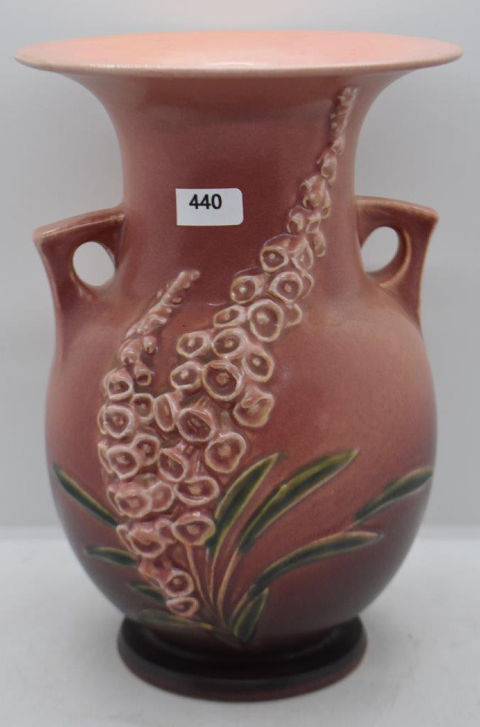 Roseville Foxglove 50-9" vase, pink