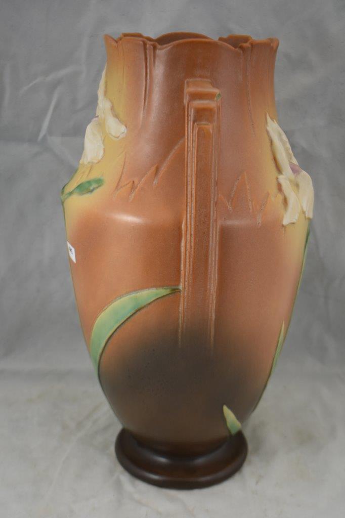 Roseville Iris 929-15" vase, tan