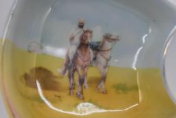 Royal Bayeuth Arab on brown horse candlestick holder, blue mark