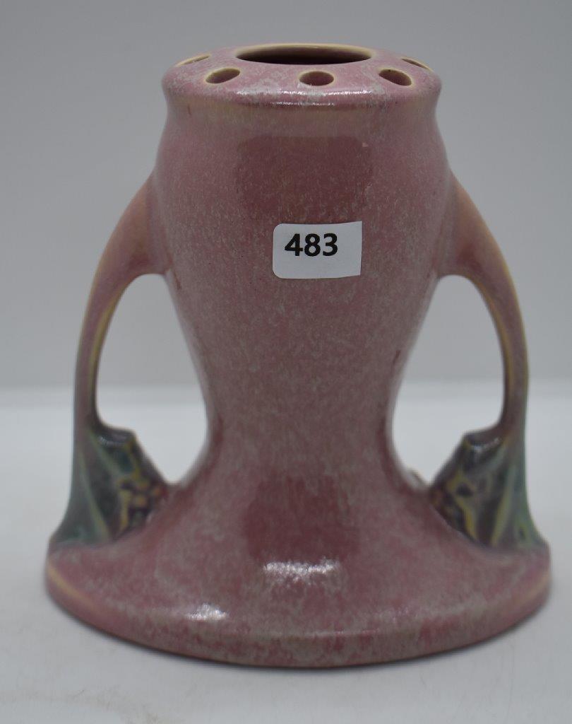 Roseville Tuscany 66-5" flower frog/vase, pink