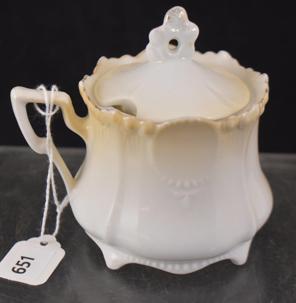 R.S. Prussia Medallion Mold mustard pot