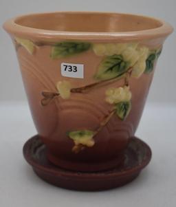 Roseville Snowberry 1PS-5" flower pot/saucer, pink