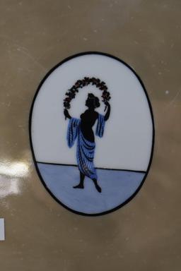 Mrkd. R.S. Germany 12.5"l dresser tray with rare Silhouette center