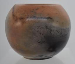 Pottery 3" brown rose bowl/vase