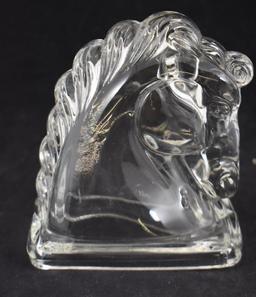 Pr. Federal Glass horse bookends