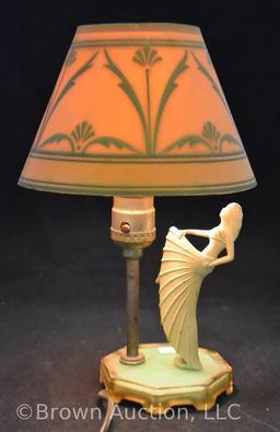 Art Deco 11" desk lamp with paper shade