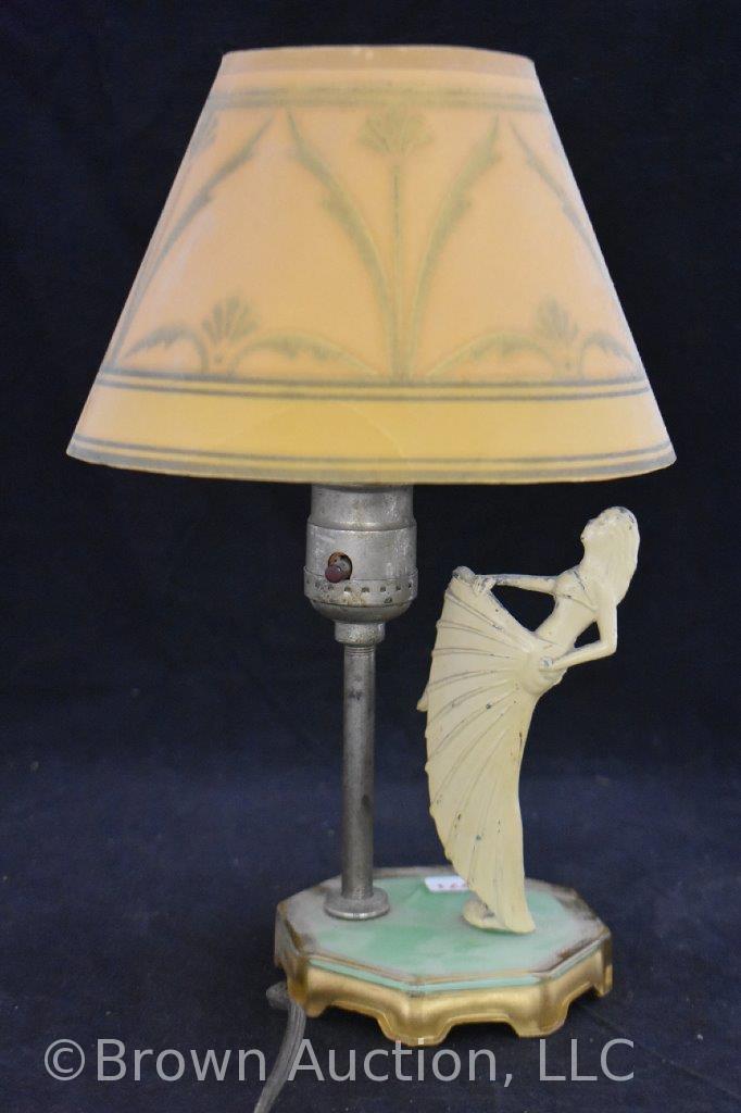 Art Deco 11" desk lamp with paper shade