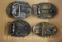 (8) Case tractor belt buckles and (1) key chain