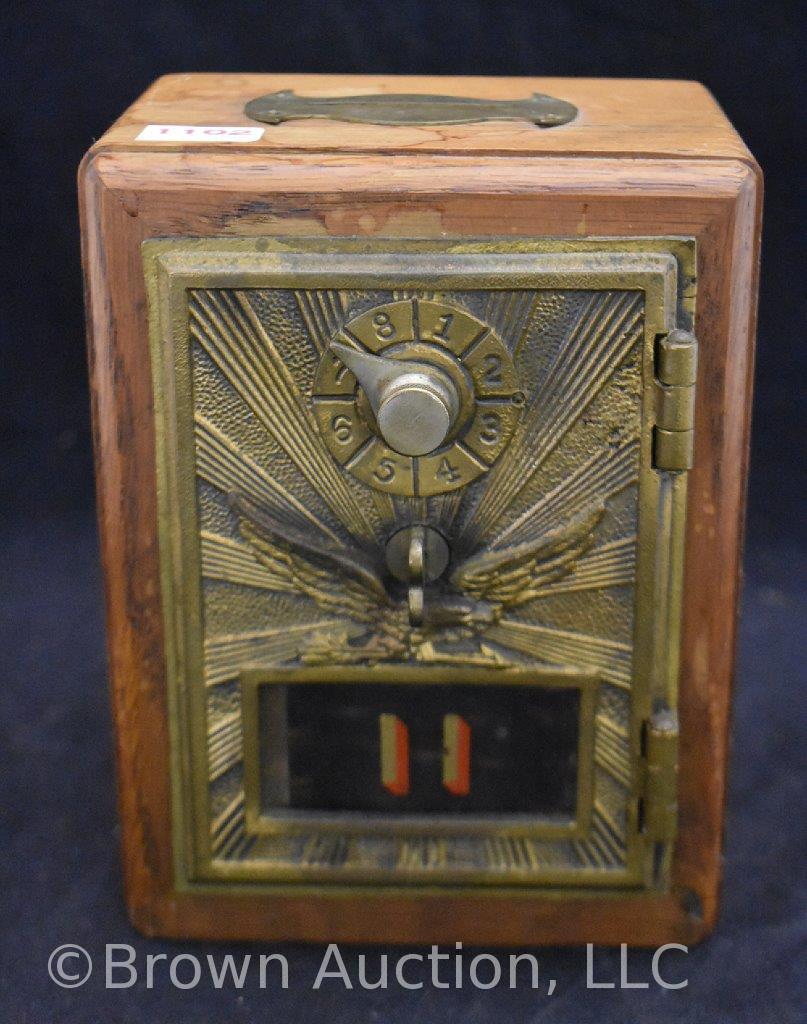 Old wooden post office box bank