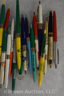 Large assortment of advertising pens