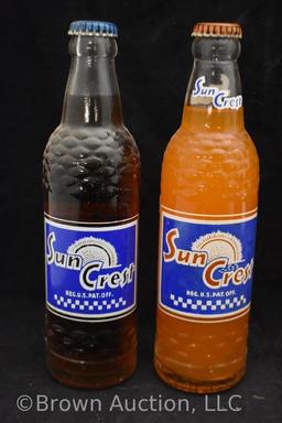 (6) Assorted Sun Crest soda bottles