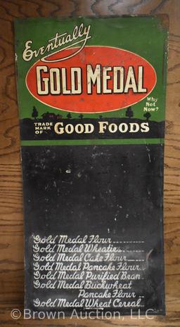 Gold Medal single sided embossed tin Menu/Special sign