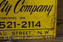 C.G. Aycock Realty Co. single sided tin sign