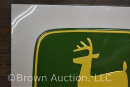 John Deere embossed metal sign