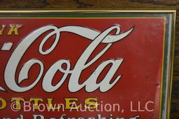 Coca-Cola embossed sst advertising sign, 1930's