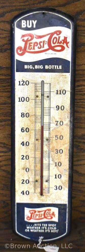 Pepsi-Cola advertising thermometer, double dot