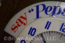 Rare Vintage "say Pepsi, please" neon clock by Cleveland Clock Co.