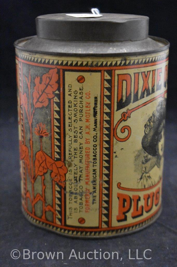 Dixie Queen Plug tin litho tobacco can