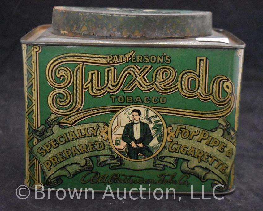 Patterson's Tuxedo tobacco tin w/oval raised lid