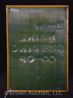 Maine Breeding Co-Op singe sided embossed tin sign