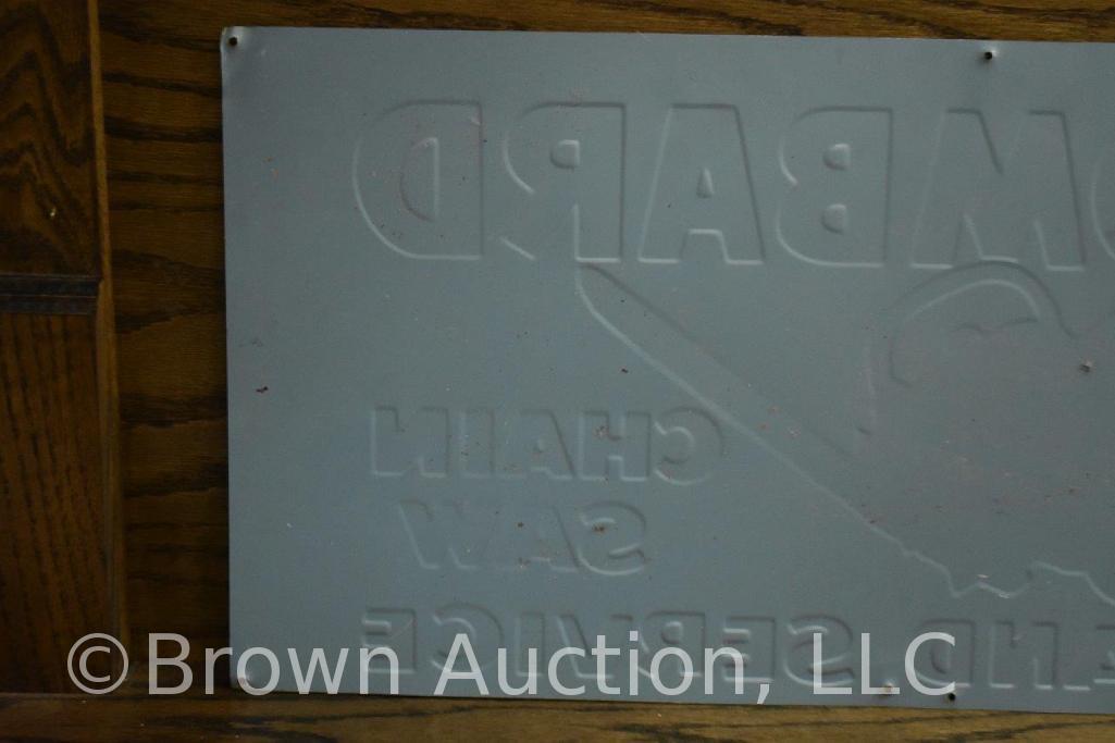 Lombard Chain Saws single sided embossed tin sign