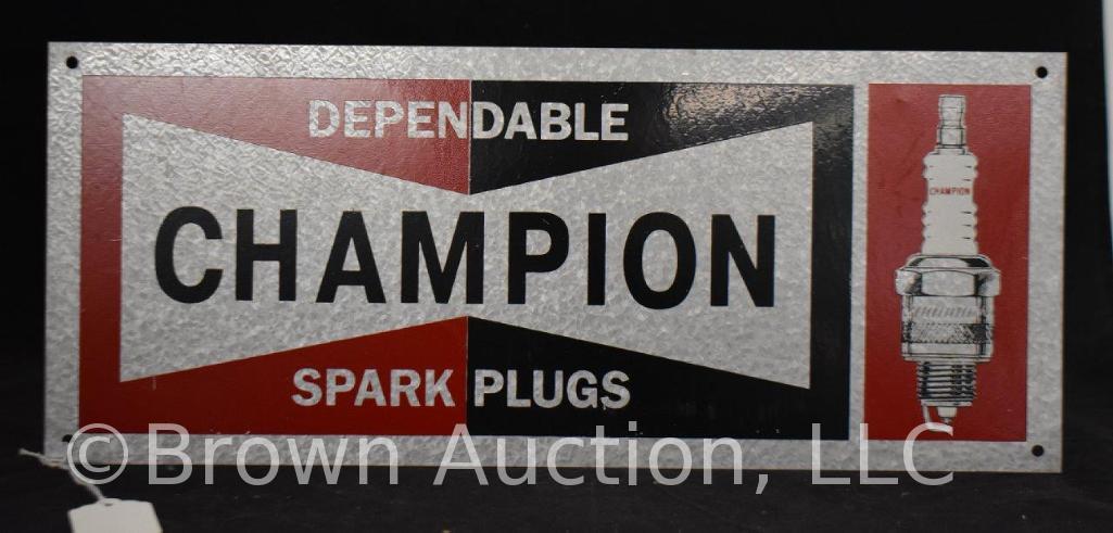 Champion Spark Plugs single sided metal sign