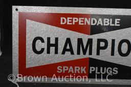 Champion Spark Plugs single sided metal sign