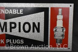 Champion Spark Plugs single sided metal sign