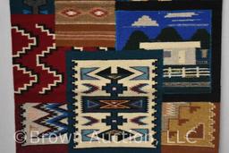 Southwest Native American style rug/wall hanging, bright colors and multi-designed