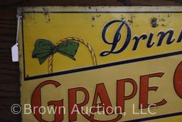 Grape Ola single sided embossed tin sign