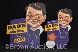 (2) Dad's Root Beer cardboard advertising pieces