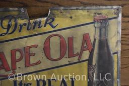 Grape Ola single sided embossed tin sign