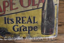 Grape Ola single sided embossed tin sign