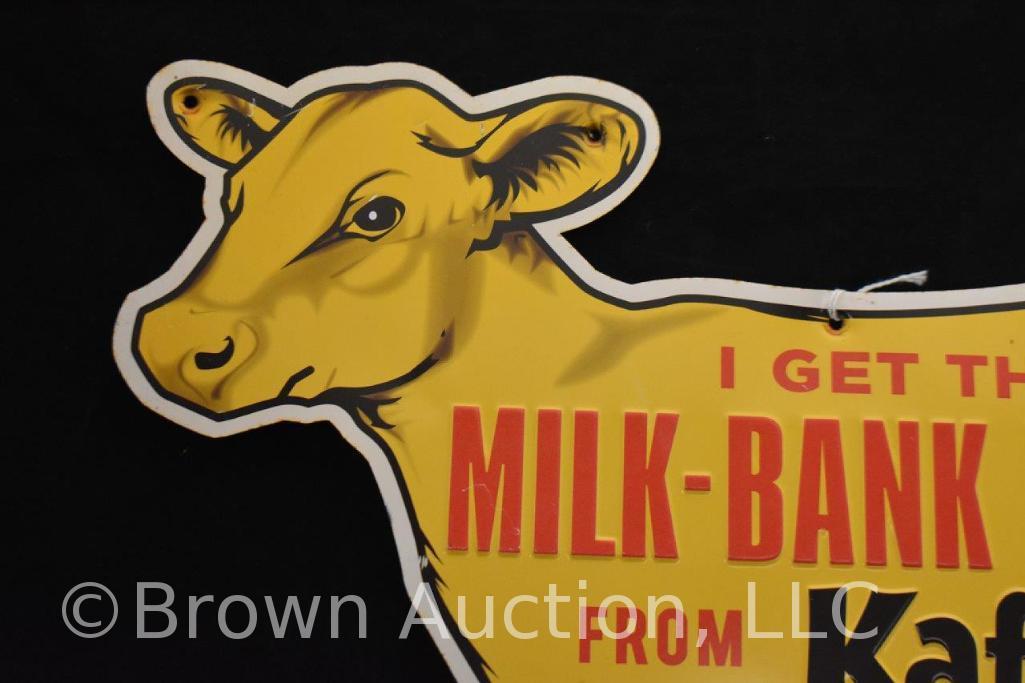 Kaff-A Milk-Bank Boost single sided embossed tin sign