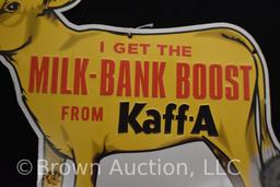 Kaff-A Milk-Bank Boost single sided embossed tin sign